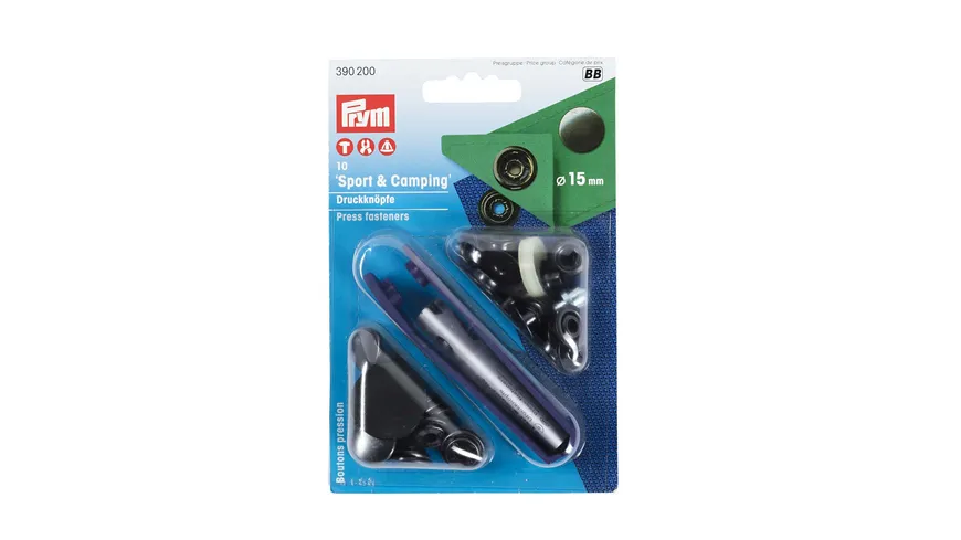 Prym nähfreie Druckknopfe  Sport & Camping Messing 15 mm brüniert