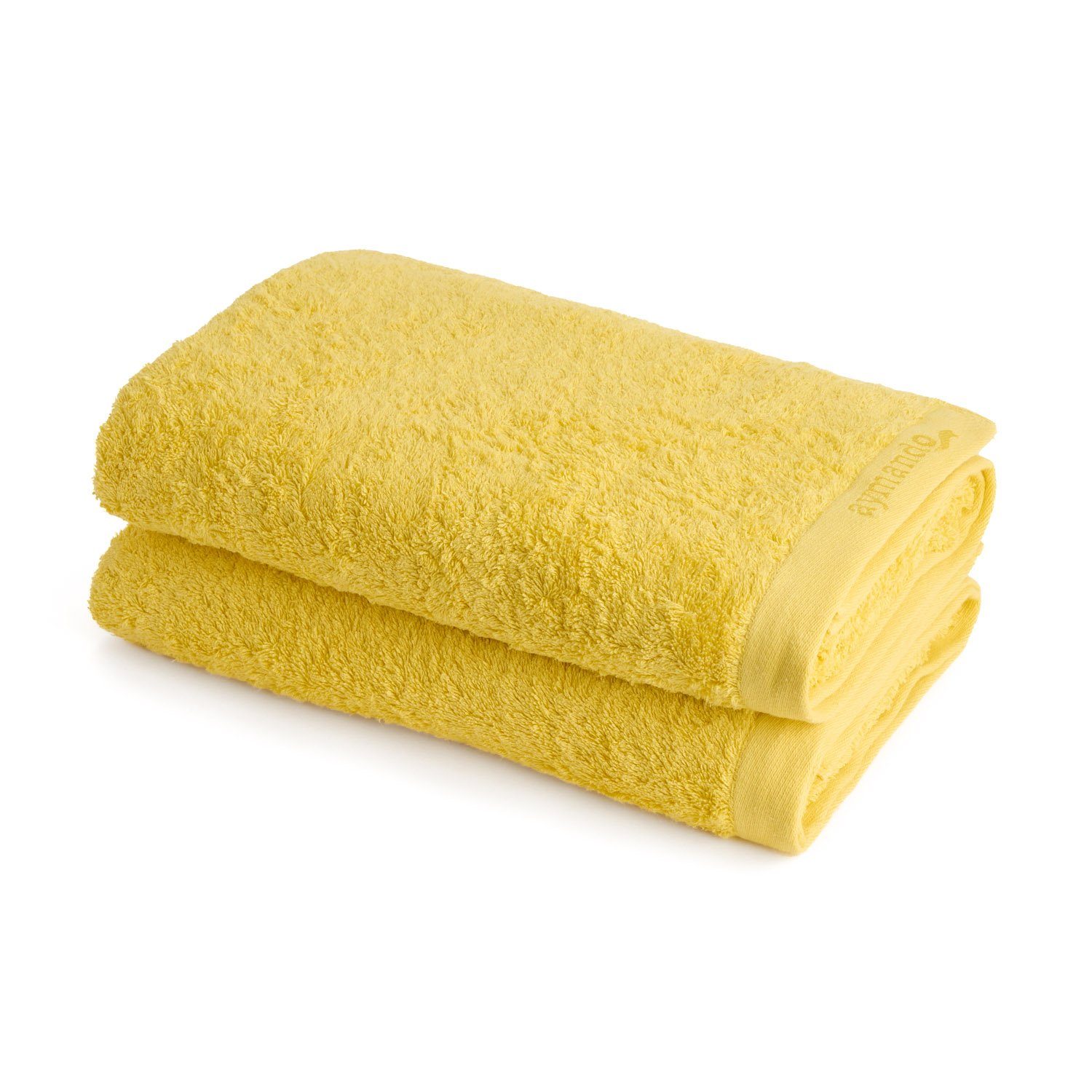 Aymando Handtuch Set Scheich Collection, 100% Baumwolle, (Spar Set - 70x140cm, 2-tlg), 100% ägyptische Baumwolle Duschtuch schnell trocknend 600 g/m², Lemon