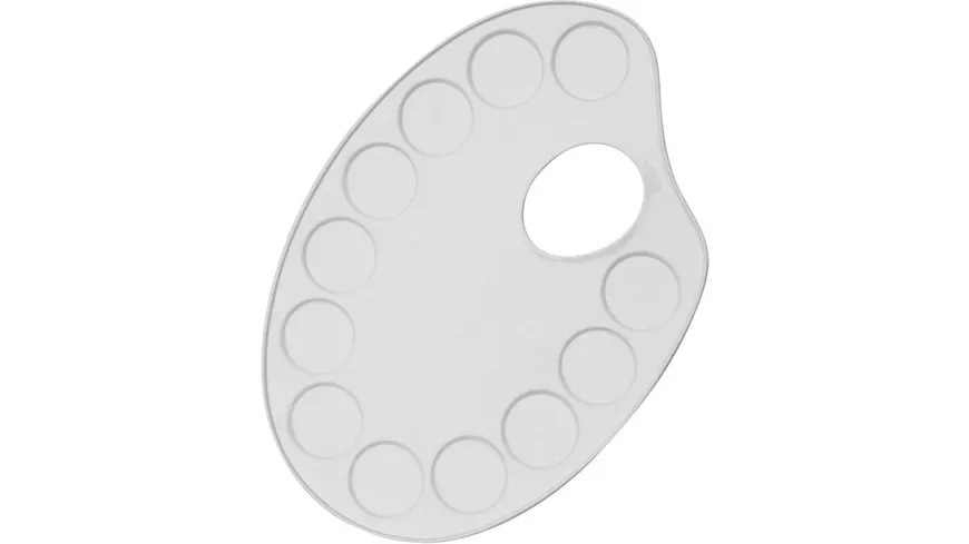 KREUL Metallpalette oval mit 12 Vertiefungen