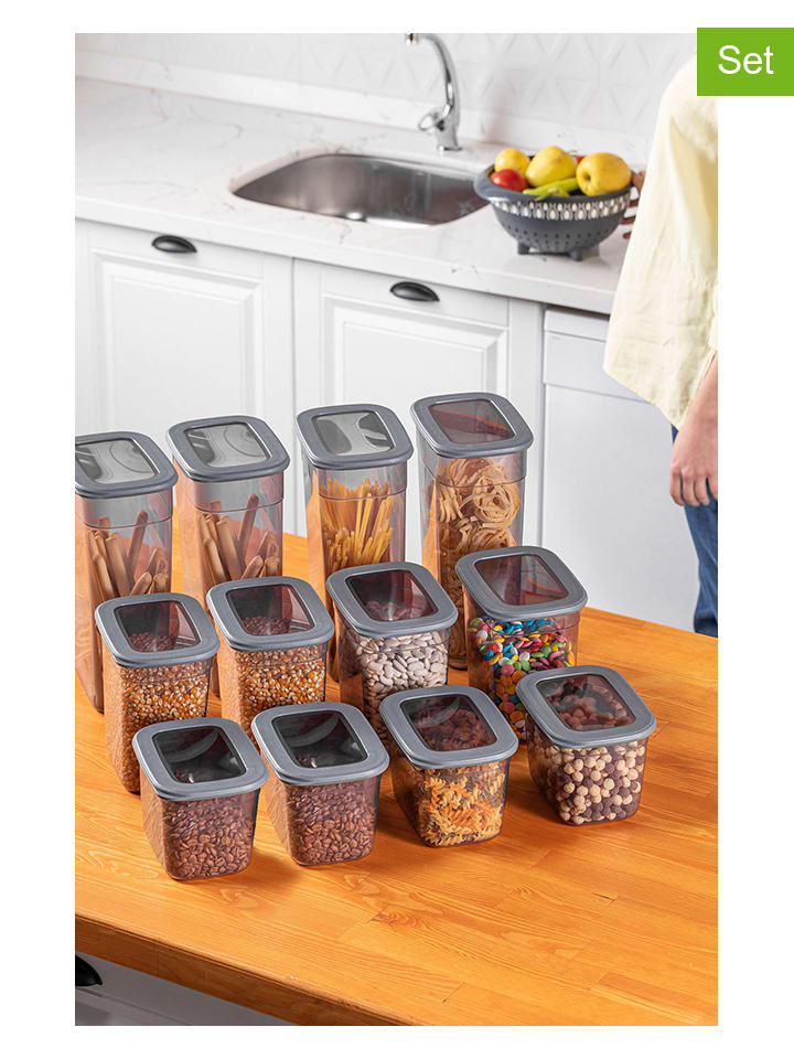 Violeta Home 12er-Set: Vorratsbehälter in Anthrazit günstig kaufen onesize