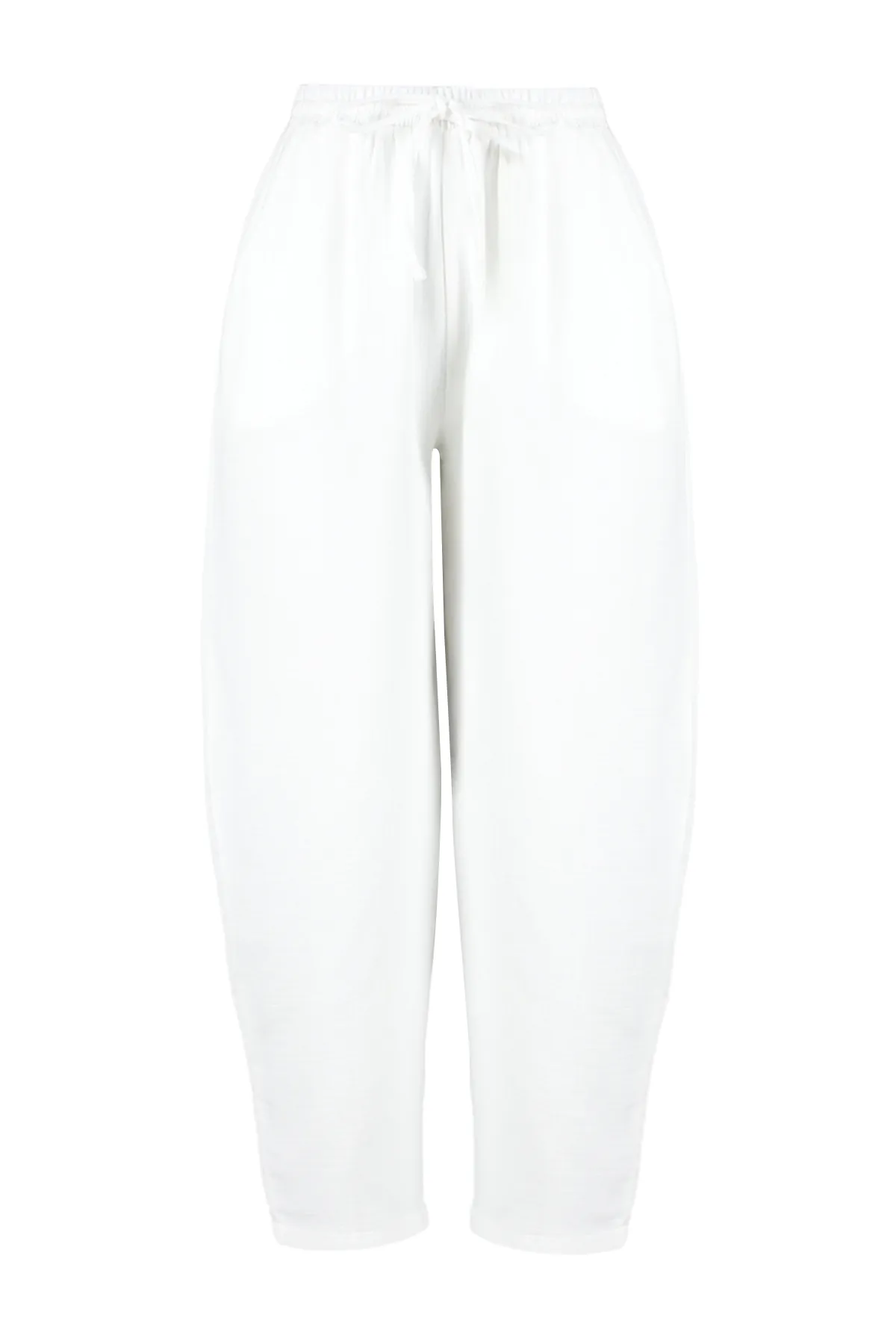 Trendyol Collection  Ecru-gewebte Musselin-Hose aus 100 % Baumwolle TBESS24PL00005