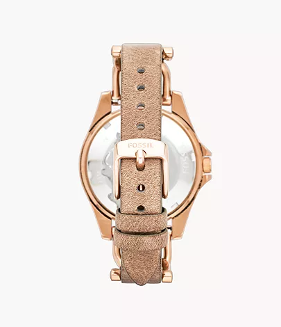 Fossil Damenuhr Riley Leder Beige