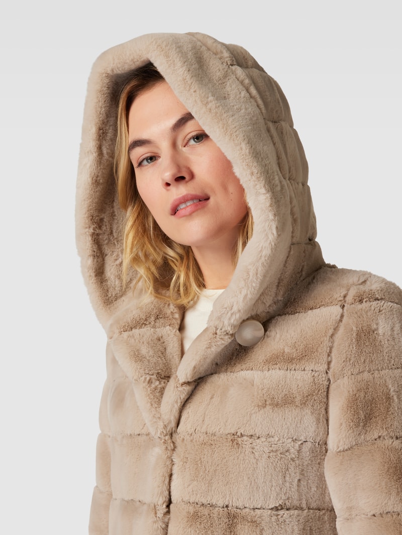 Jacke mit Kunstfell in sand