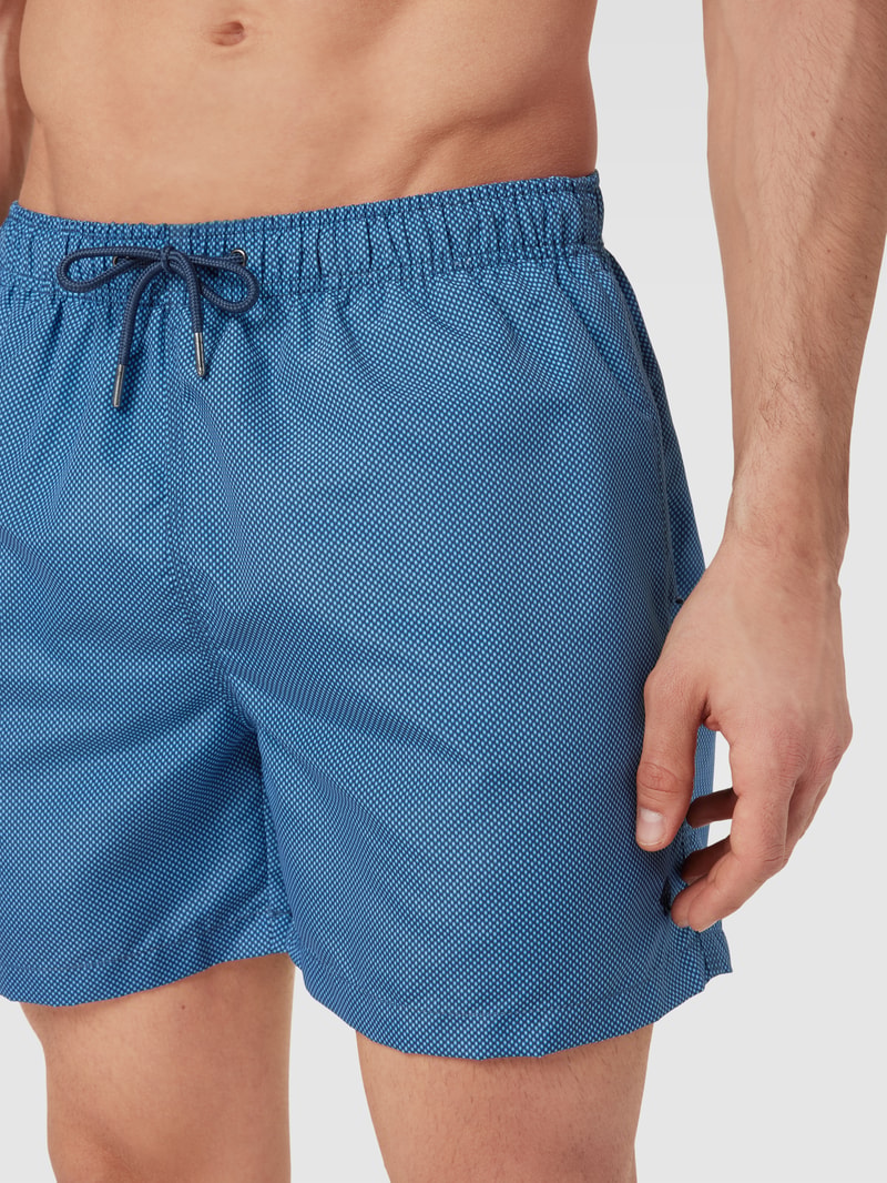 Badehose mit Allover-Muster in blau