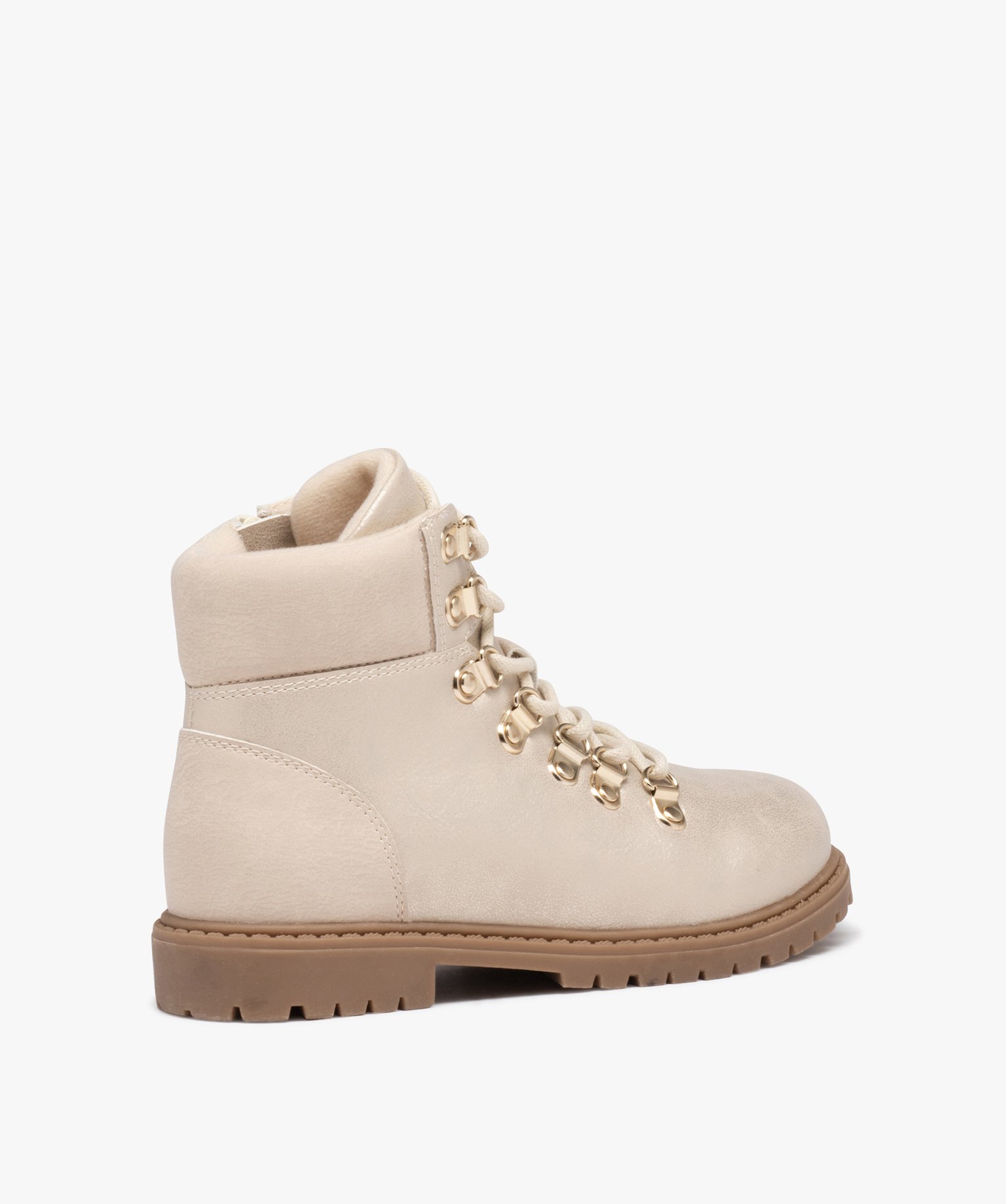 Boots irisés avec lacets montagne fille or | GEMO