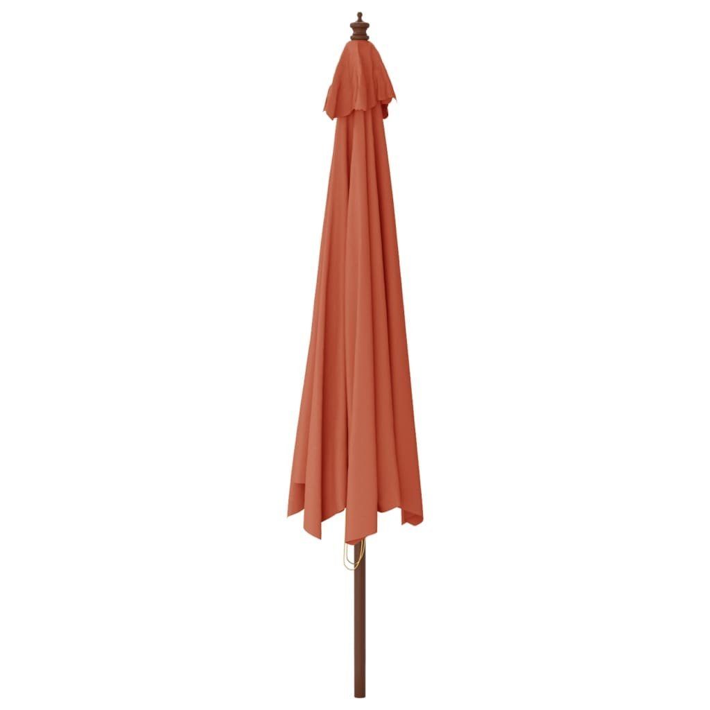 vidaXL Balkonsichtschutz Sonnenschirm mit Holzmast Terrakotta 400x273 cm