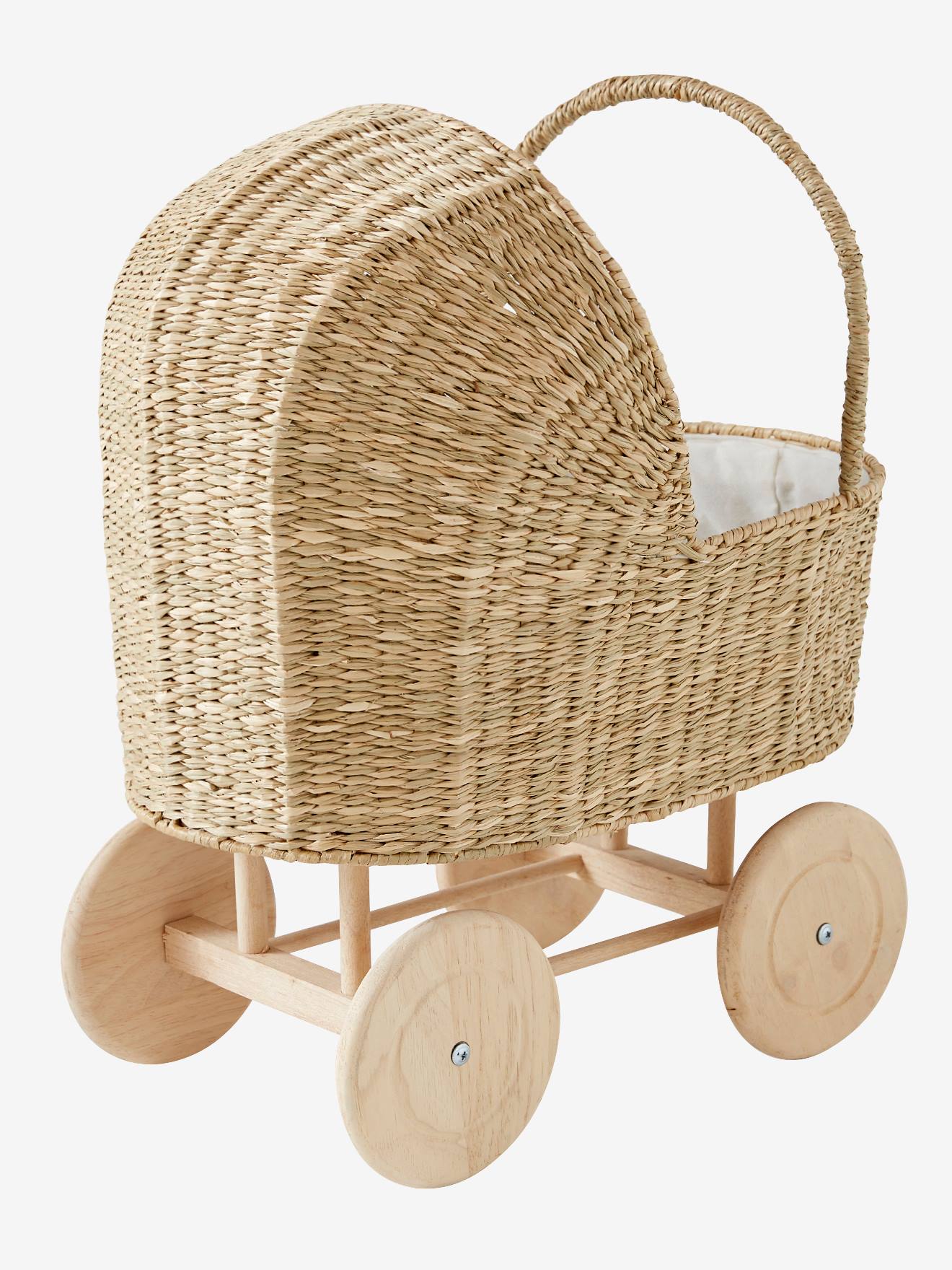 Landau de poupée en herbier blanc