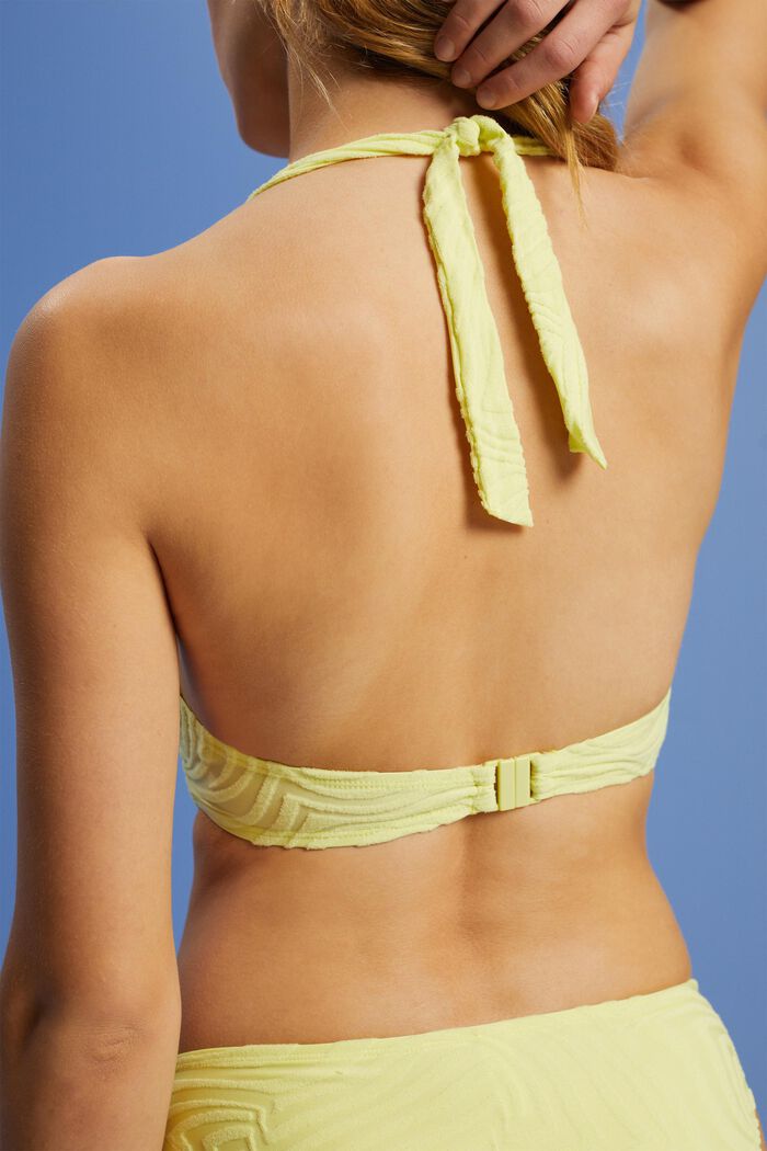 Wattiertes Neckholder-Bikinitop aus Jacquard