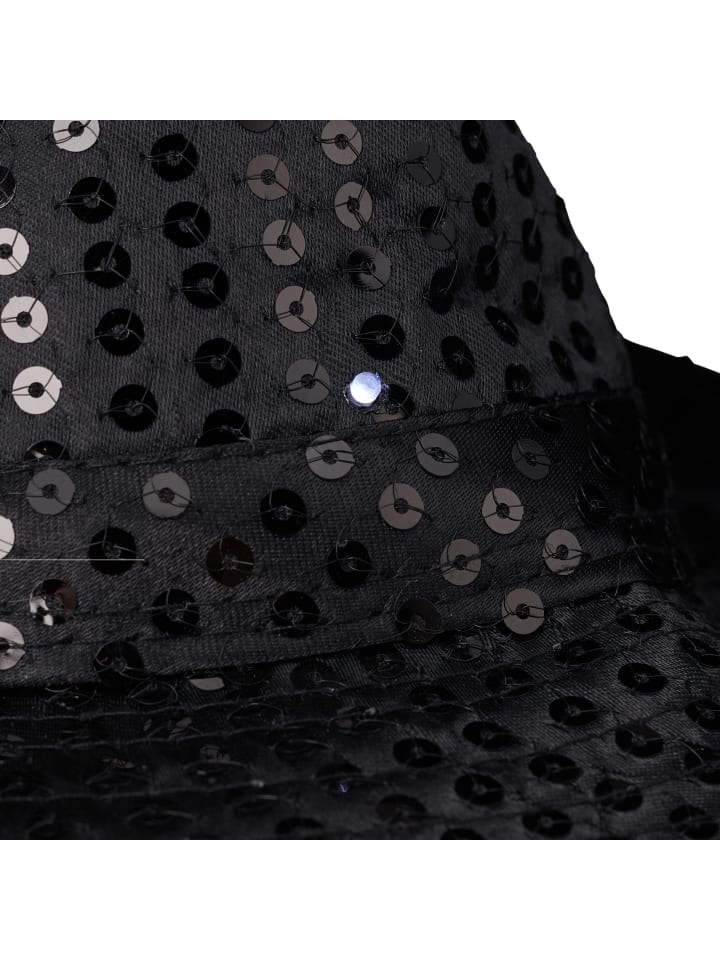 relaxdays 2 x Paillettenhut LED in Schwarz günstig kaufen onesize