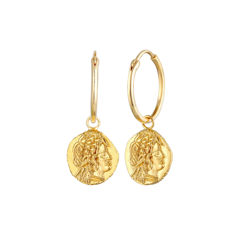 Elli Elli Boucles d'Oreilles Créoles Plaquettes Pendante Vintage Look Boucles d'Oreill Boucles d'oreilles