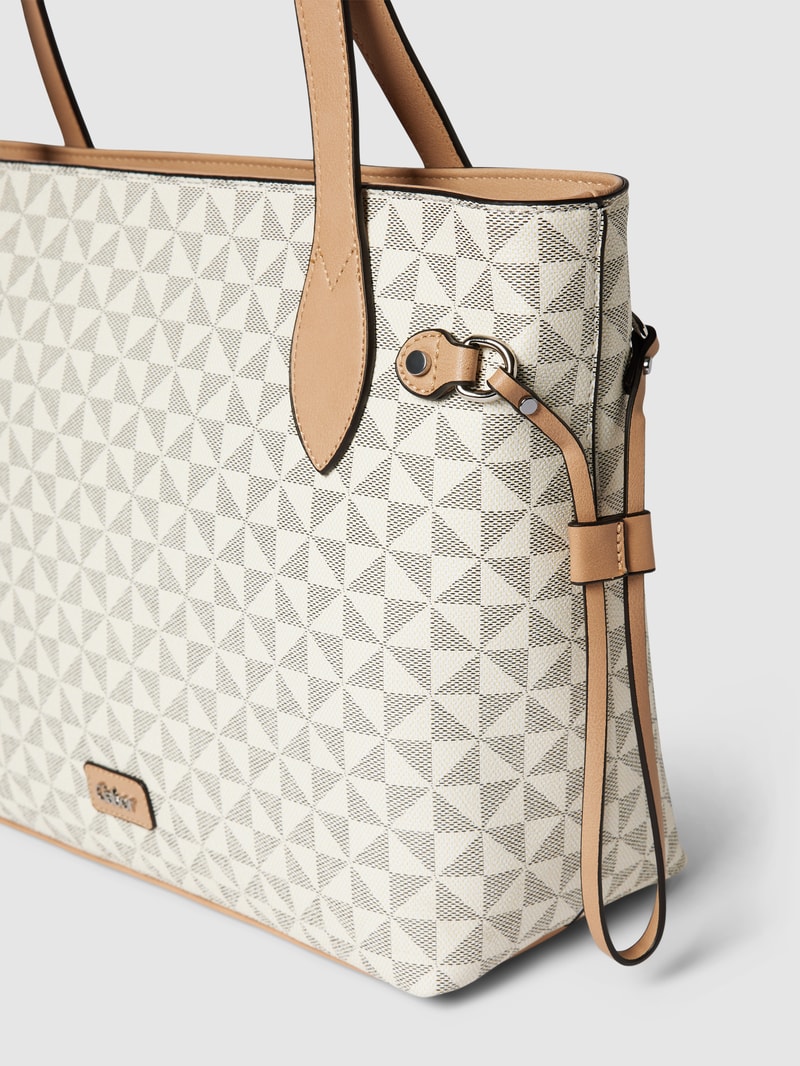 Shopper mit Allover-Muster in ecru