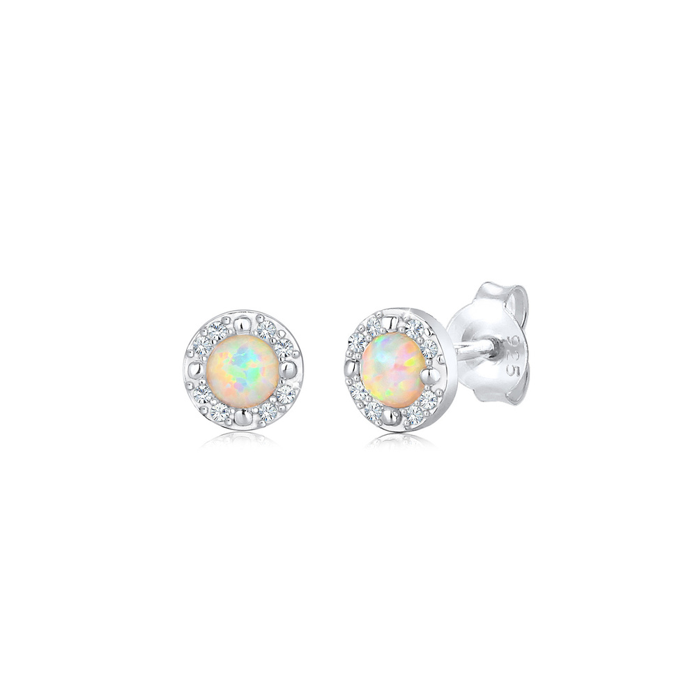 Elli PREMIUM Elli PREMIUM Boucles d'Oreilles Opal Cristaux Clous d'Oreilles Femme - (925/1000) Boucles d'oreilles