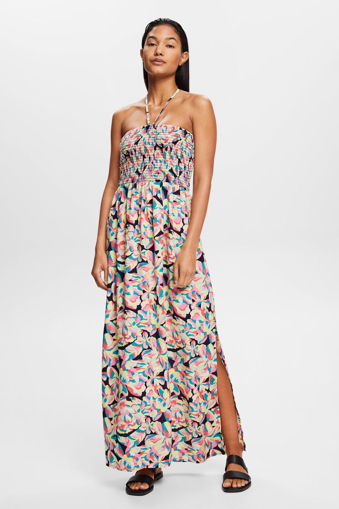 Gesmoktes Schlauchkleid in Maxilänge