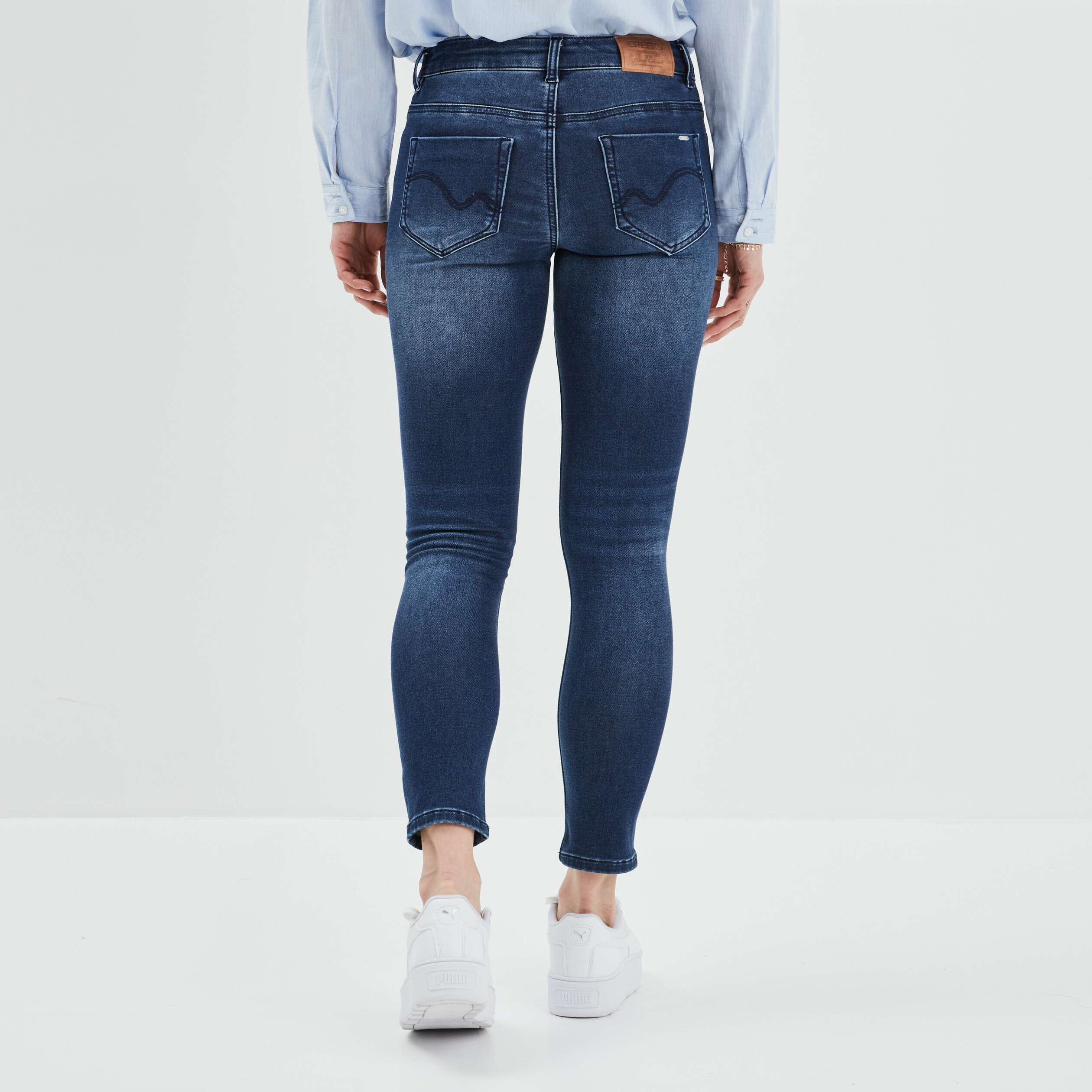 Jeans slim 7 8ème Creeks denim brut femme | La Halle