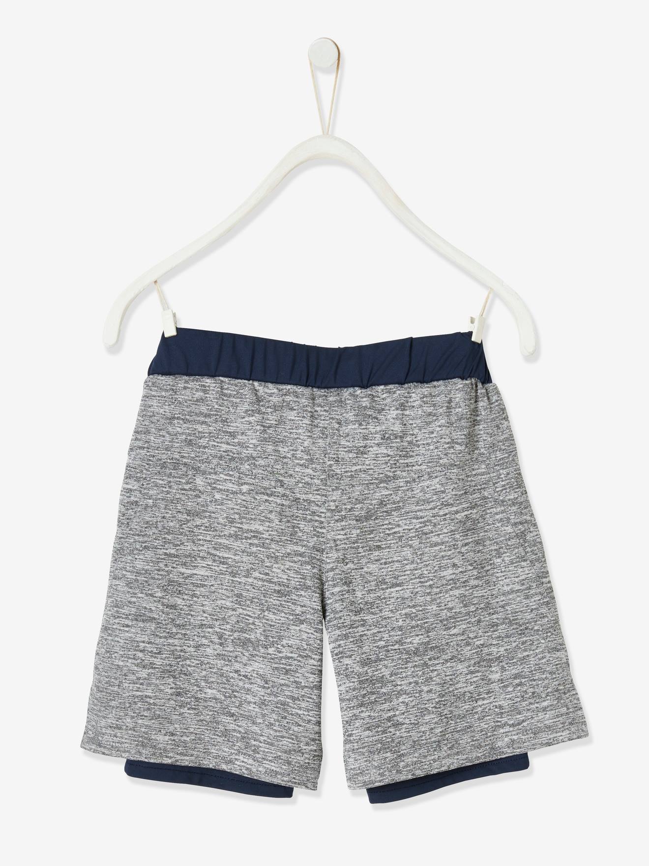 Ensemble de sport garçon T-shirt et bermuda effet 2 en 1 encre