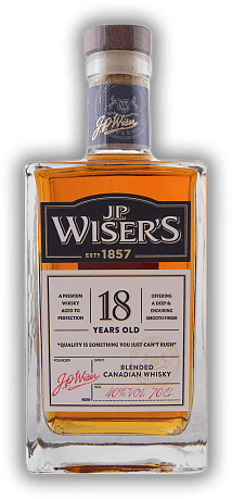 J.P. Wiser's 18 Years Old J.P. Wiser's 18 Years Old Dieser Canadian Whisky aus 100% Mais zeichnet sich aus durch eine hohe Balance zwischen Frucht und Holz. Alter 18 J. - 0,7	 Liter - Vol 40%