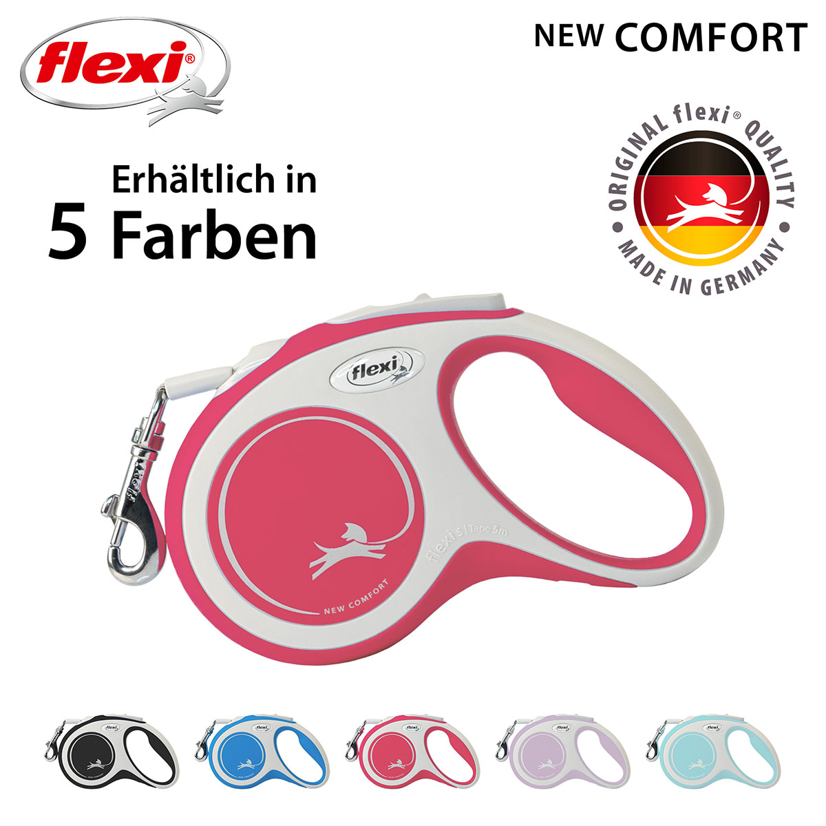 flexi New Comfort Gurtleine rot S 5m günstig kaufen bei ZooRoyal