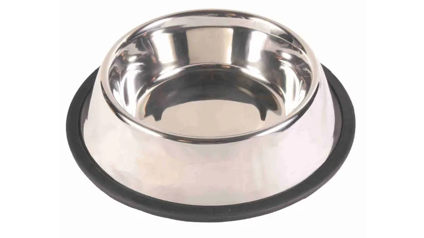 Trixie Edelstahlnapf Gummiring ø 16 cm / 0,7 Liter Hunde Zubehör