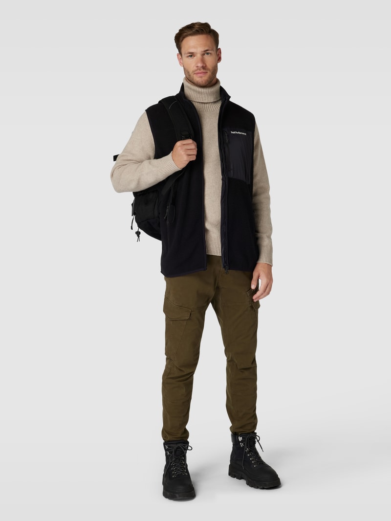 Fleeceweste mit Brusttasche Modell 'Pile' in schwarz