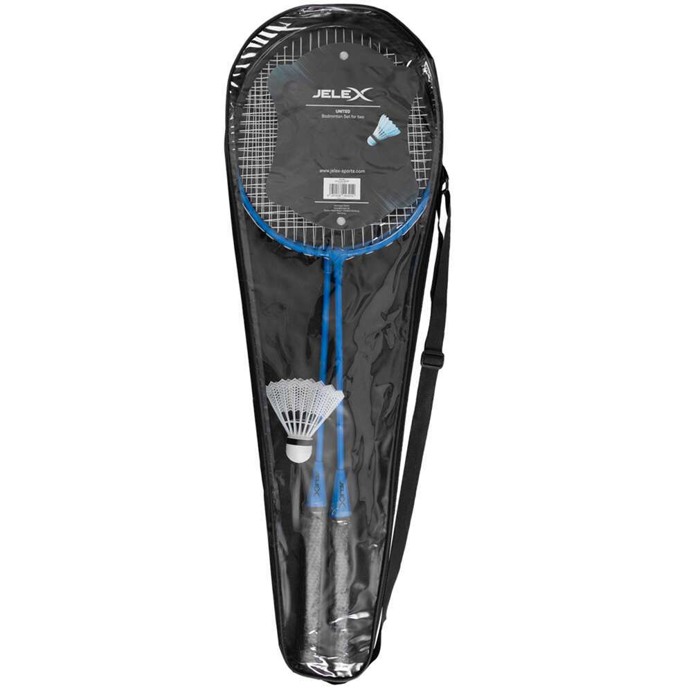 JELEX United Badmintonschläger mit Federball 2er-Set schwarz-blau
