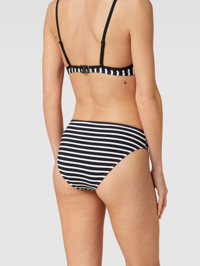 Bikini-Hose mit Streifenmuster Modell 'classic' in schwarz