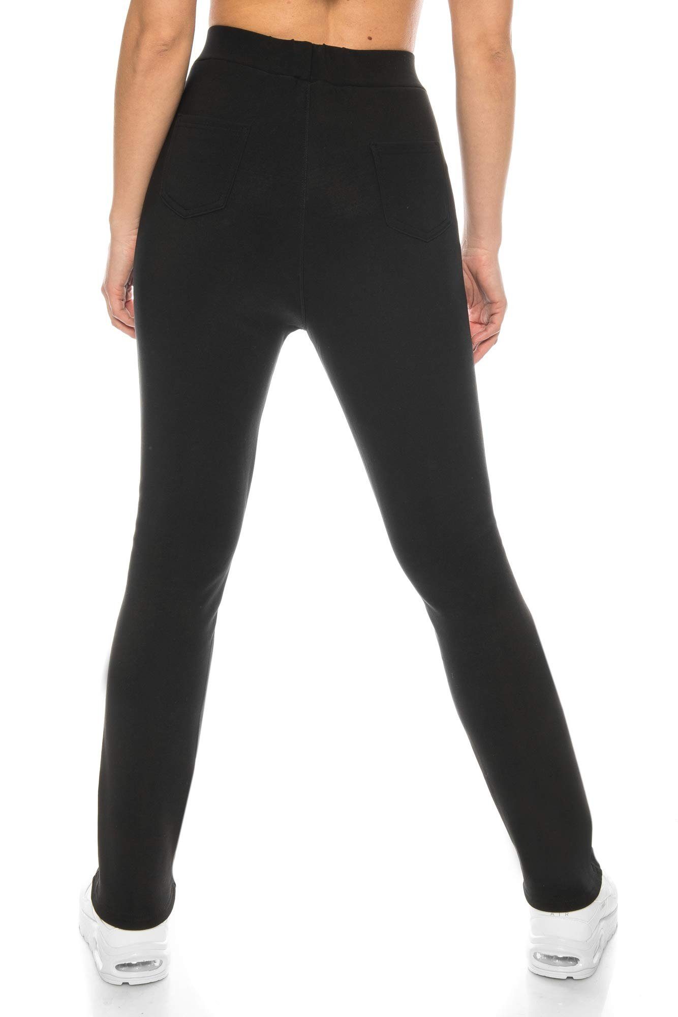 Kendindza Collection Thermohose Damen Winter gefüttert warm Innenfleece Winterhose elegant & stretch Gummibund, Schlupfhose