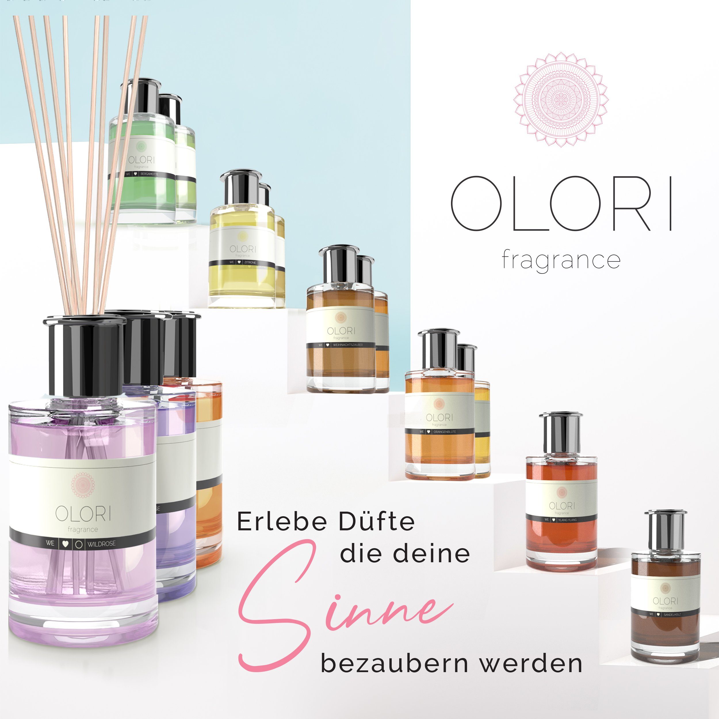 OLORI Raumduft-Nachfüllflasche Diffuser I Sandelholz I mit ätherischen Ölen I 500 ml I Refill (1-St)