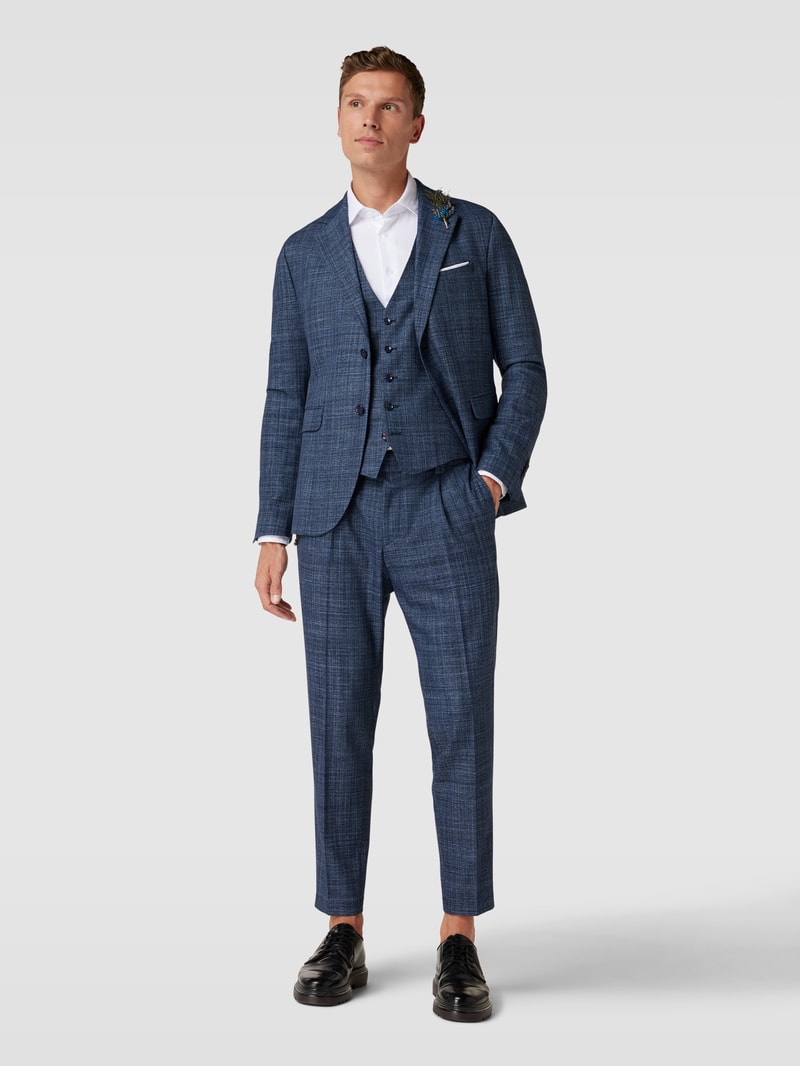 Bundfaltenhose mit Gesäßtaschen Modell 'Sandro' in blau