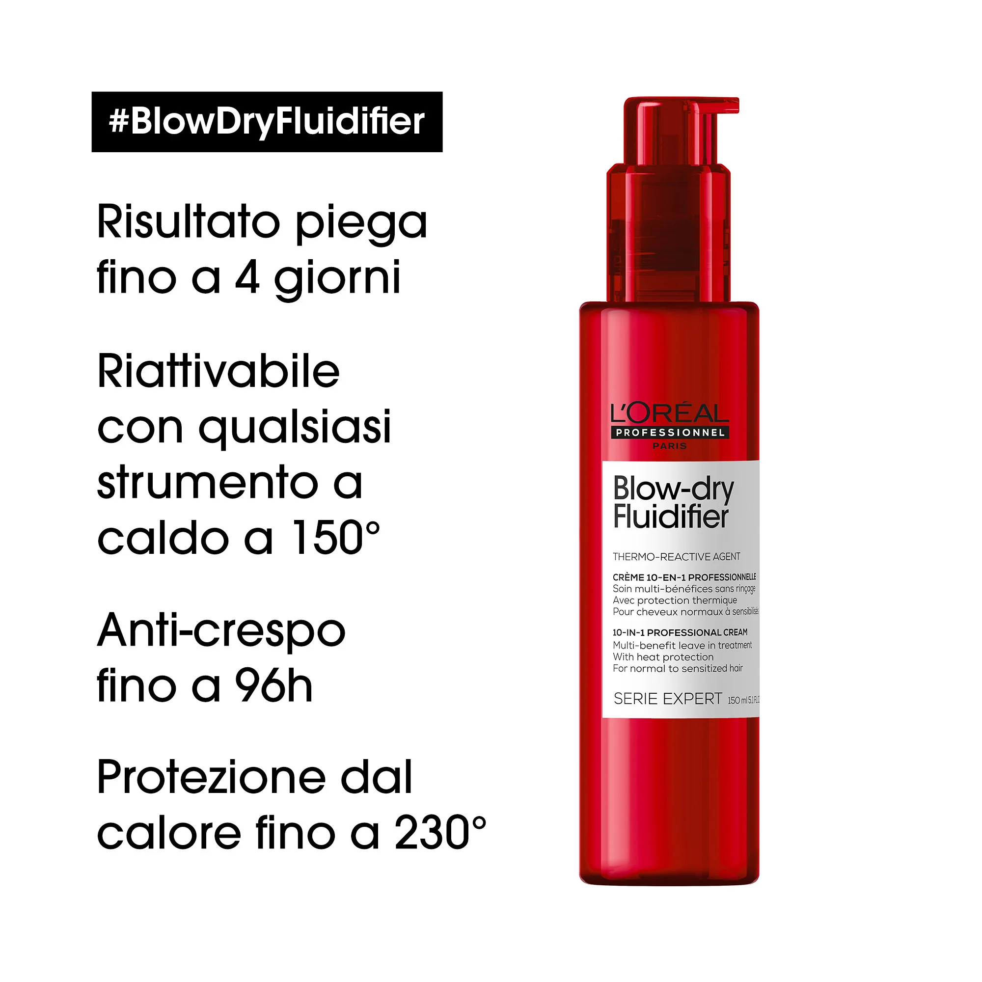 SERIE EXPERTOS Nuevo Fluidificador para Secado con Secador - Crema para el Cabello