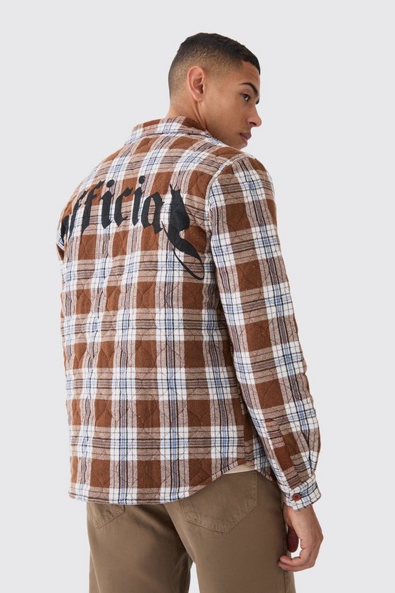 Gestepptes kariertes Overshirt