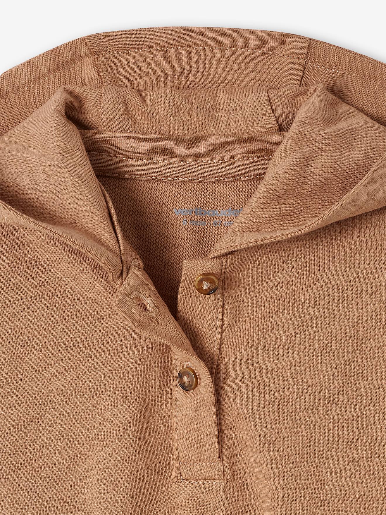 T-shirt à capuche bébé en jersey flammé cappuccino