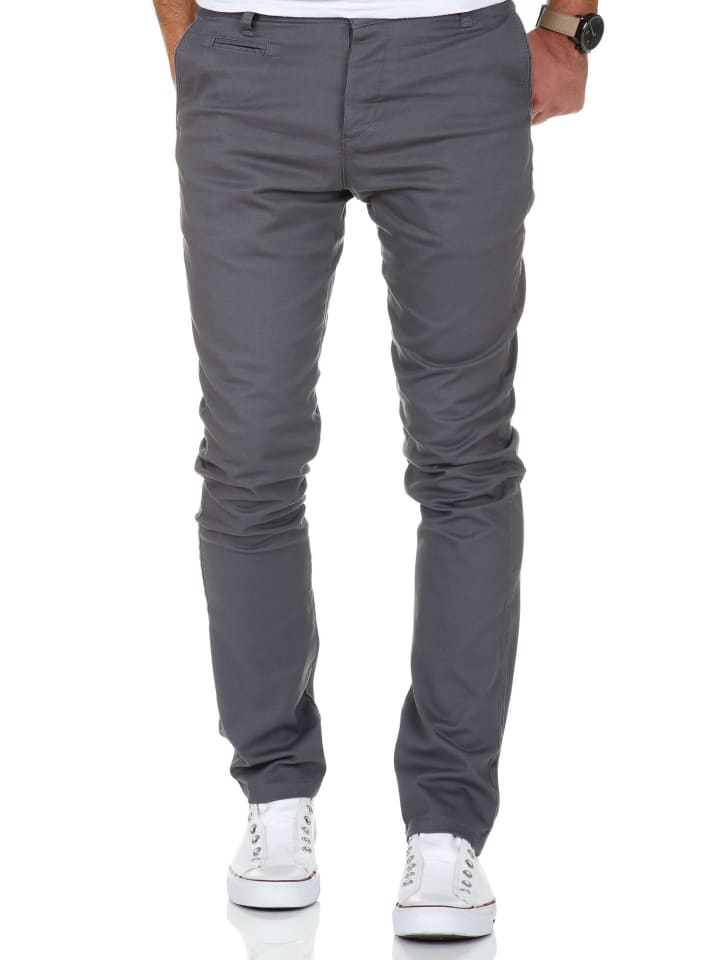 Amaci&Sons Slim Fit Chino mit Stretch ATLANTA in Dunkelgrau günstig kaufen