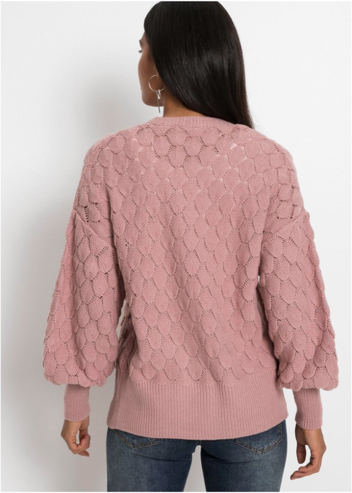 Ajour-Strickjacke