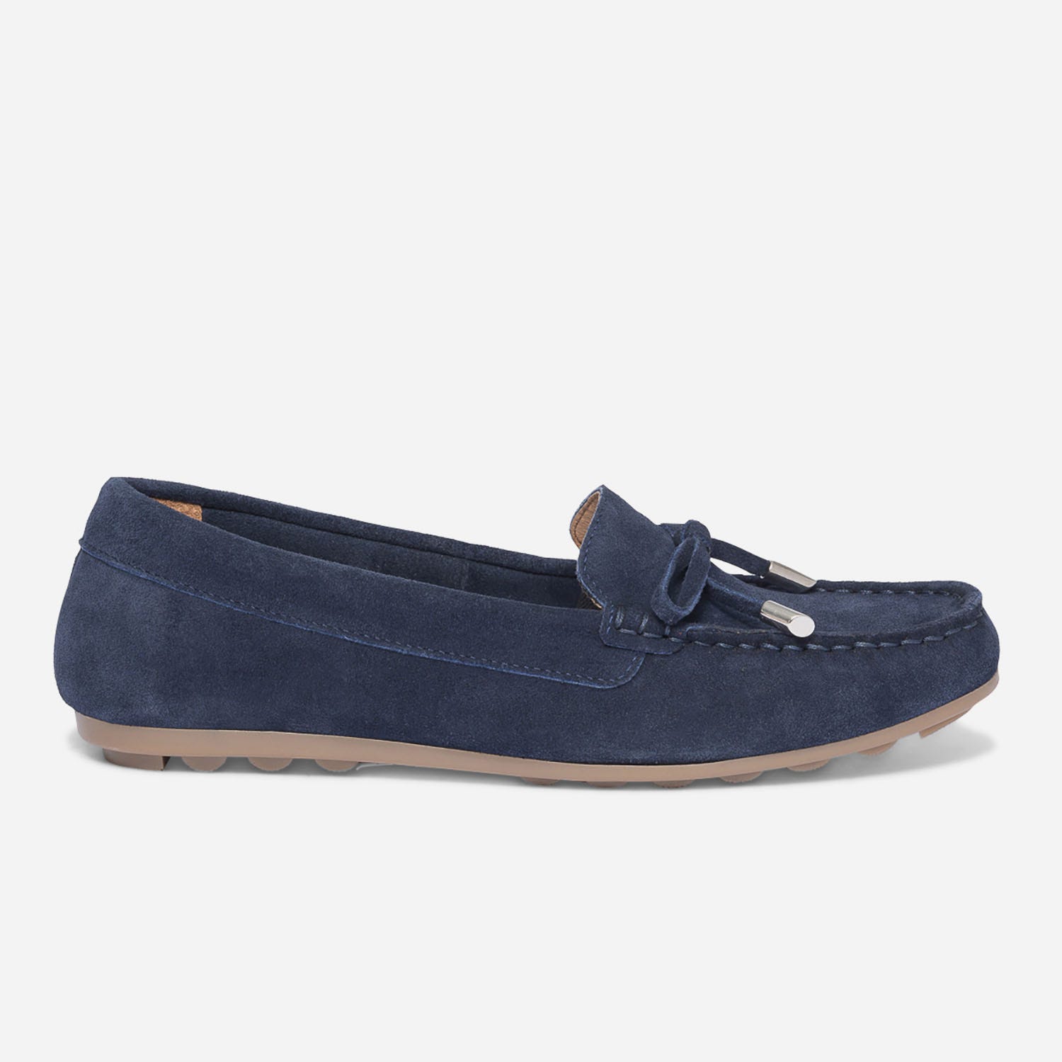 Mocassin bleu marine en cuir velours