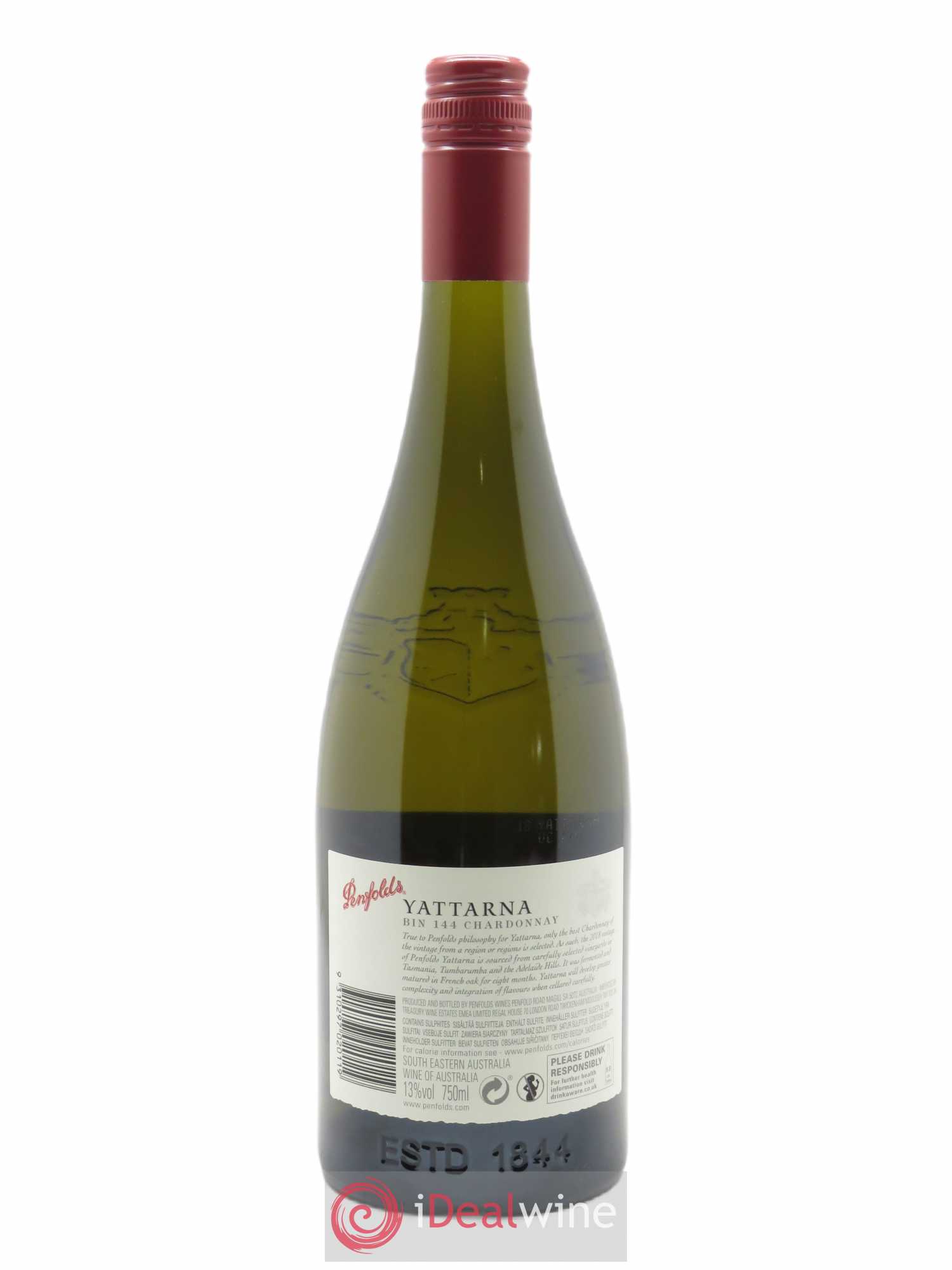 South Australia Penfolds Wines Yattarna Chardonnay  2018 - Lot de 1 Bouteille
