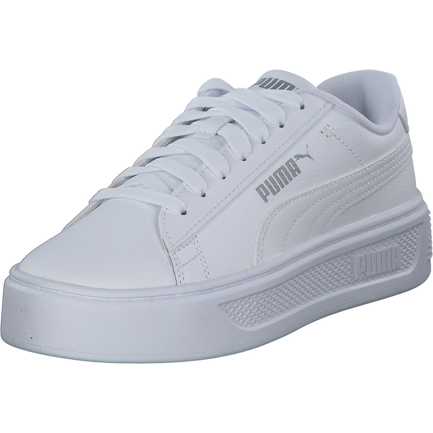 Puma Smash Platform v3 390758, Schnürschuhe, Herren, WHITE/SILVER