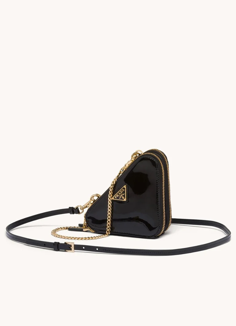 Prada Triangle Mini patent leather crossbody bag
