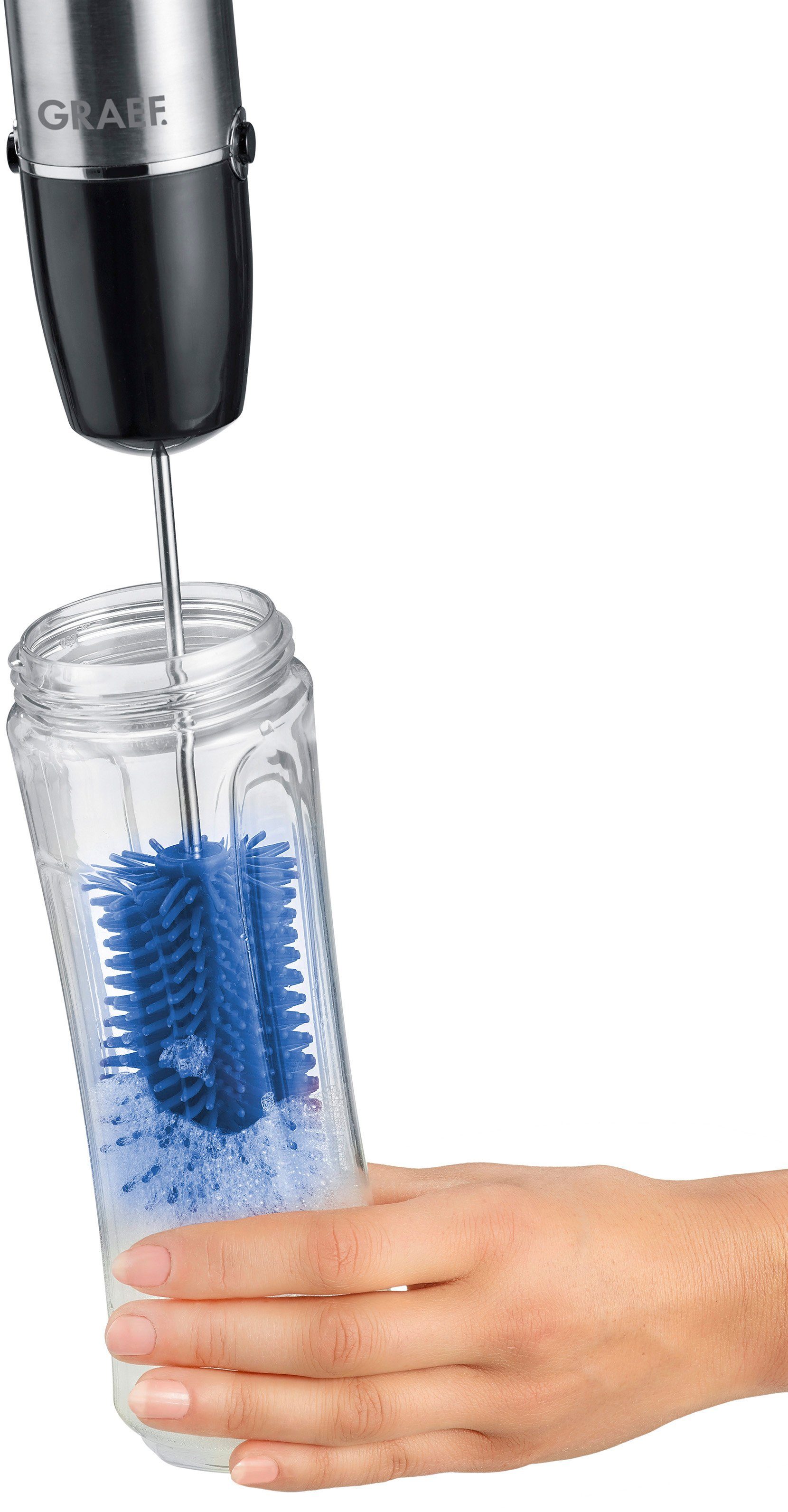 Graef Akku-Stabmixer HB 802, kabellos, 200 W, inkl. 4-teiligem Zubehör und Aufbewahrungsbox