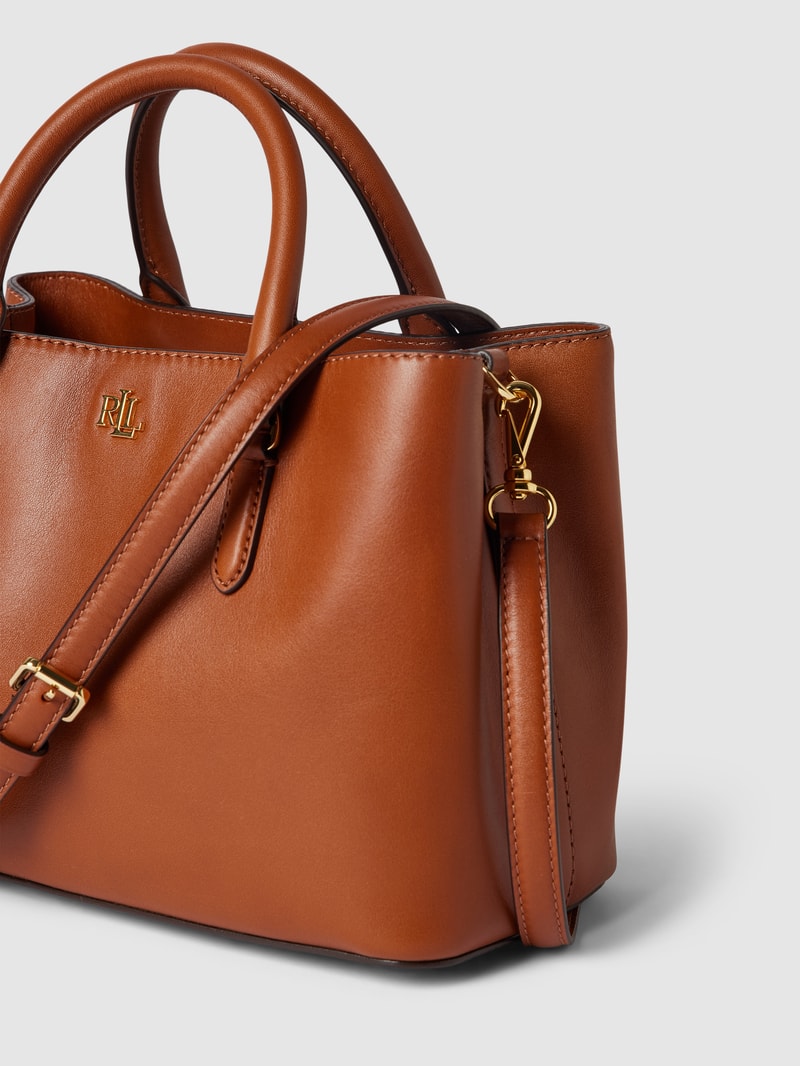 Handtasche aus echtem Rindsleder Modell 'MARCY' in cognac