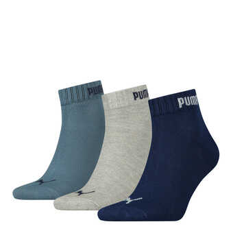 PUMA 3er Pack Quarter Socken in blau