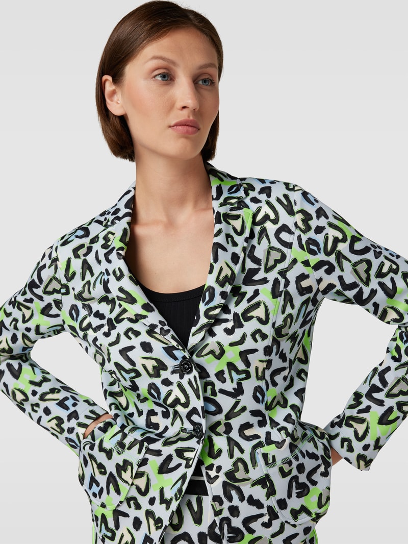Blazer mit Allover-Muster in hellblau