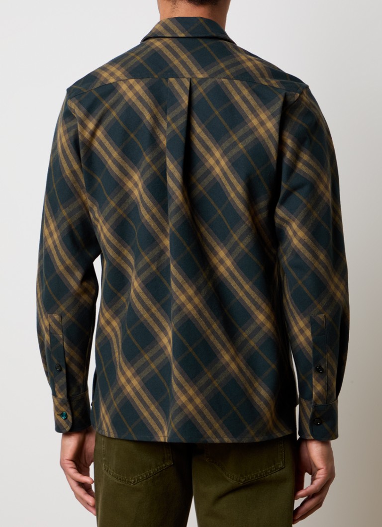 Cămașă Burberry în carouri cu buzunar la piept