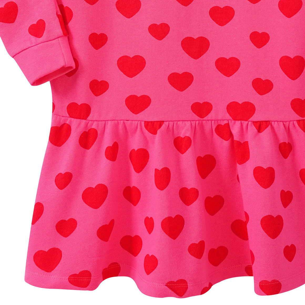 Mädchen Sweatkleid mit Herz-Print