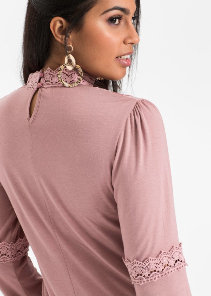 Langarmshirt mit Spitze