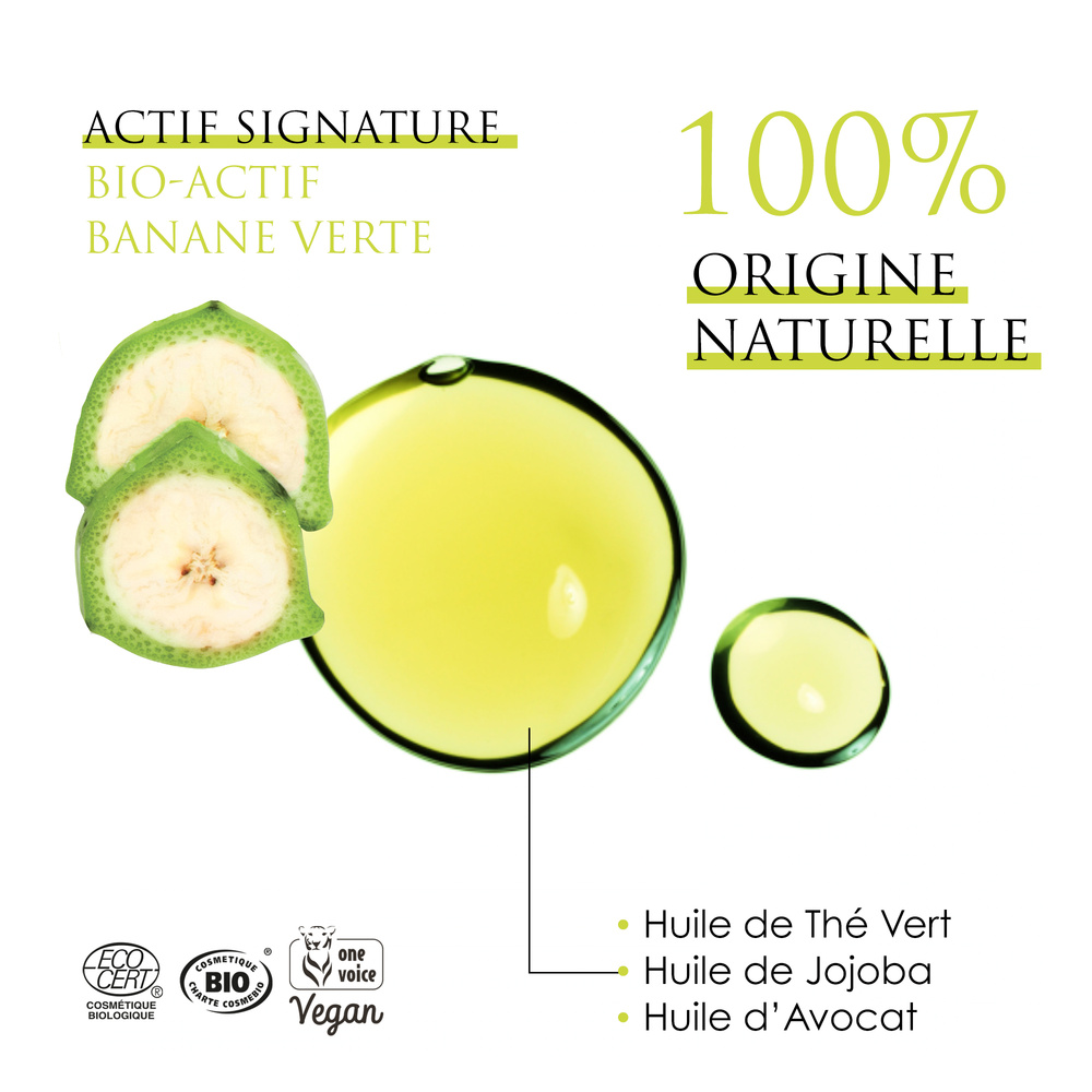 Kadalys Huile Précieuse Nutritive à la Banane Ve rte Bio Huile sèche multi-fonctions visage, barb e, corps, cheveux