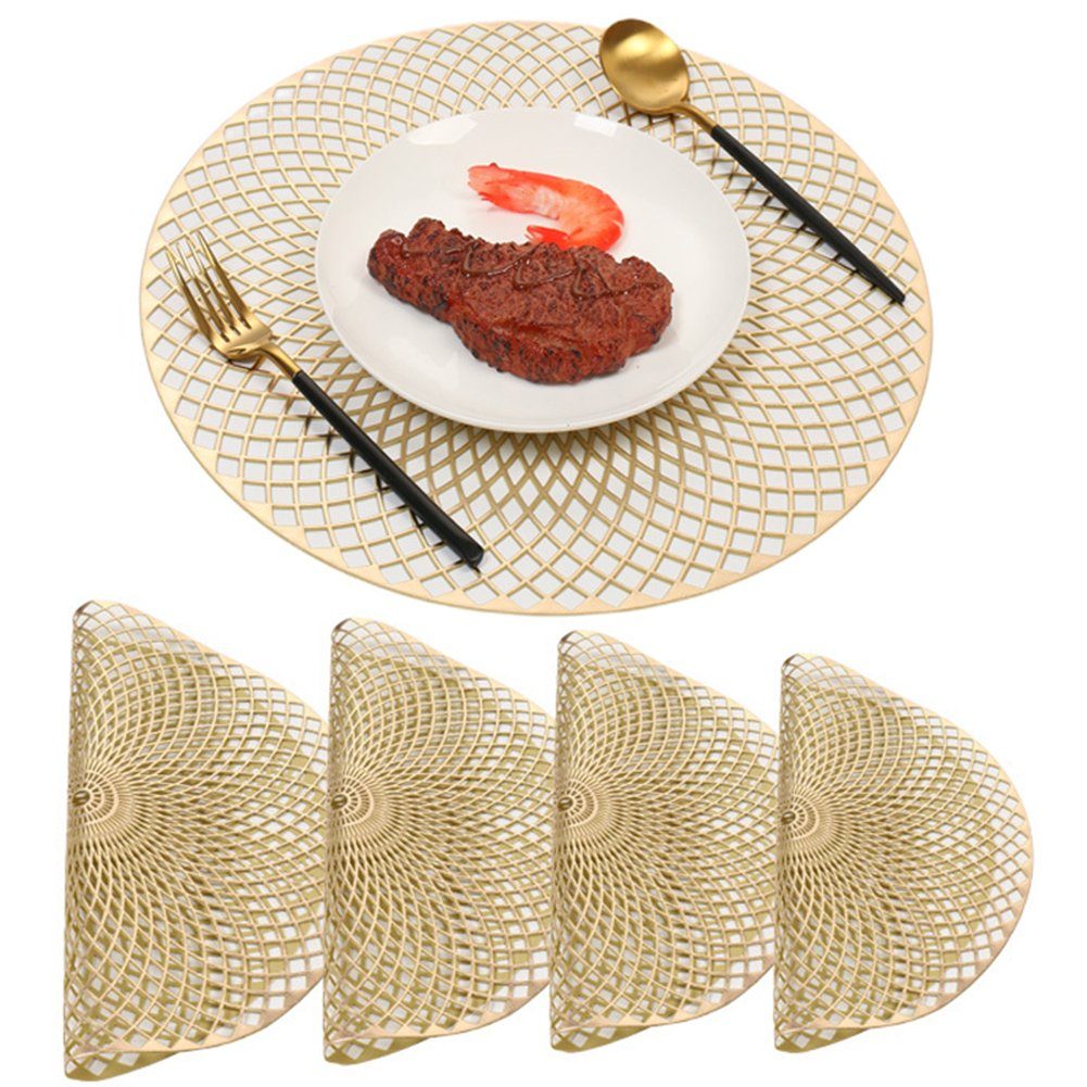 ZAXSD Tischsitz Tischsets,4er Platzset Abwischbar 38x38cm, abwaschbare Platzdeckchen PVC-Tischdeckchen