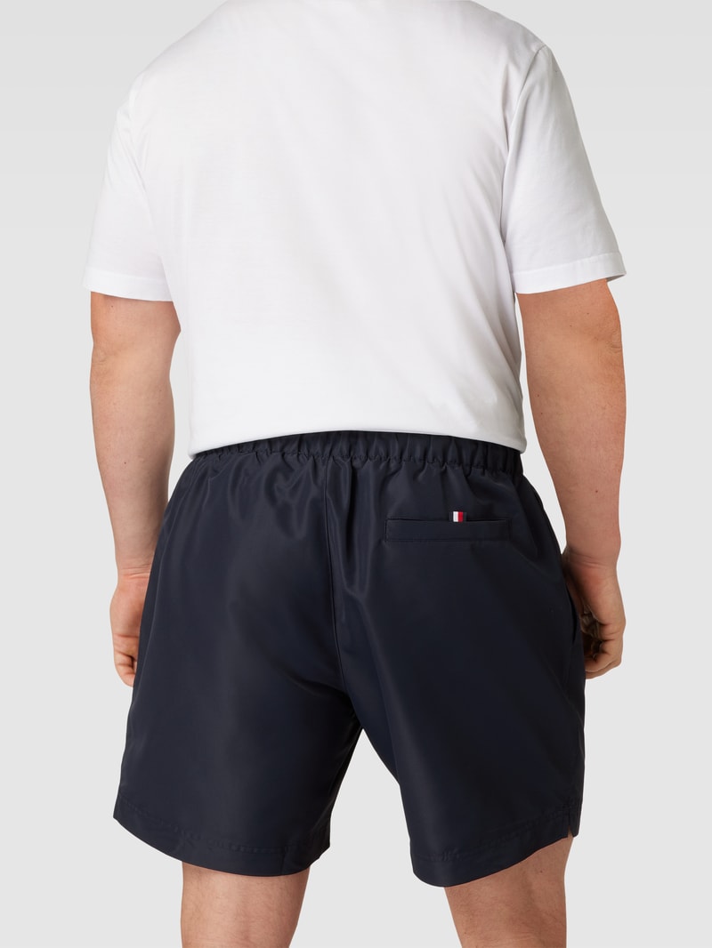 PLUS SIZE Badehose mit Label-Patch in marineblau