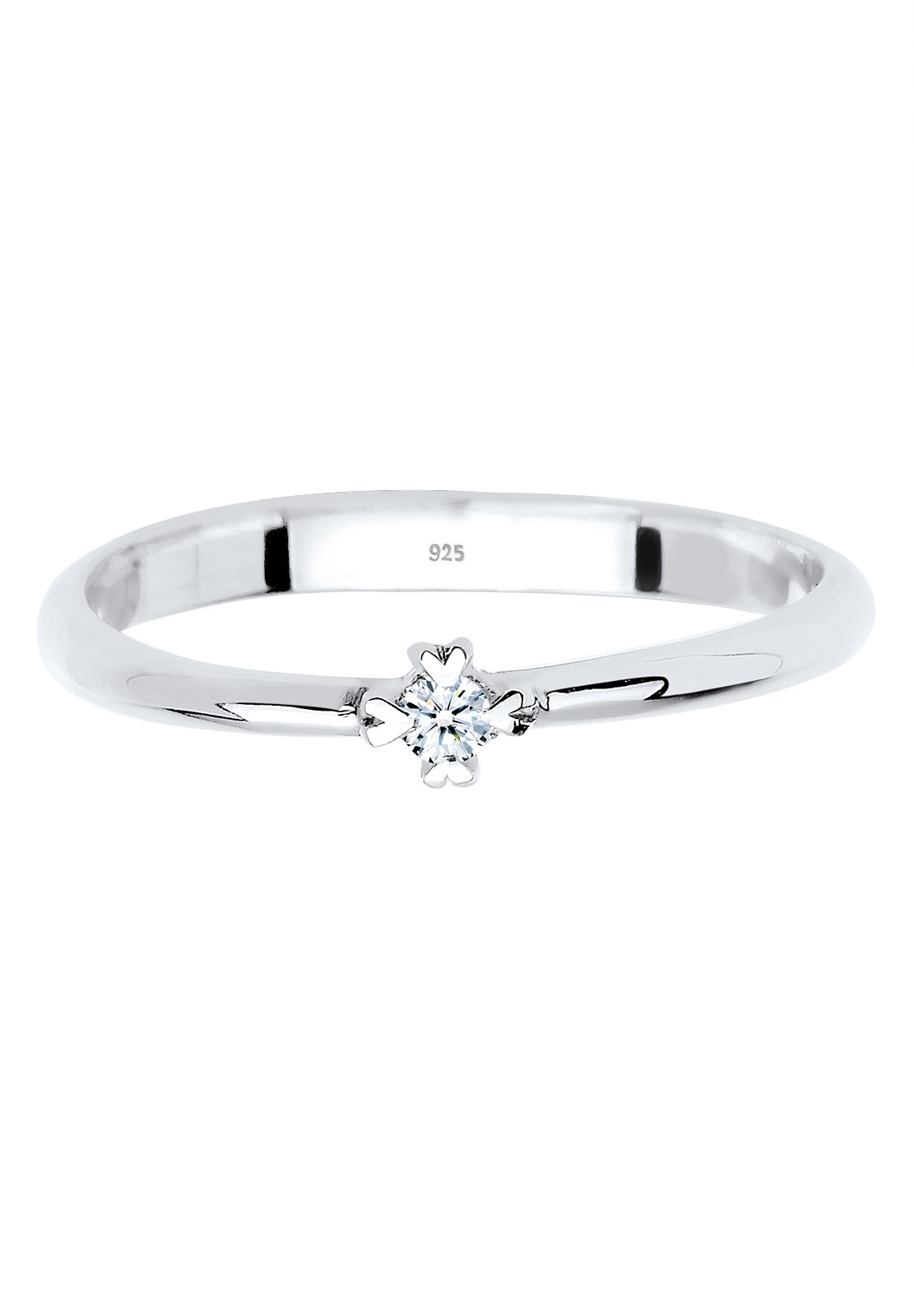 Pierścionek zaręczynowy Elli DIAMONDS dla kobiet z diamentem (0,03 ct.) w srebrze próby 925