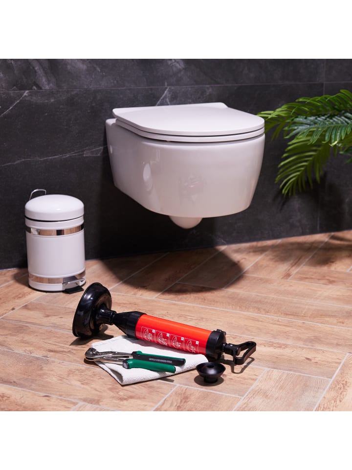 relaxdays Abflussreiniger Pumpe in Schwarz/ Rot günstig kaufen onesize