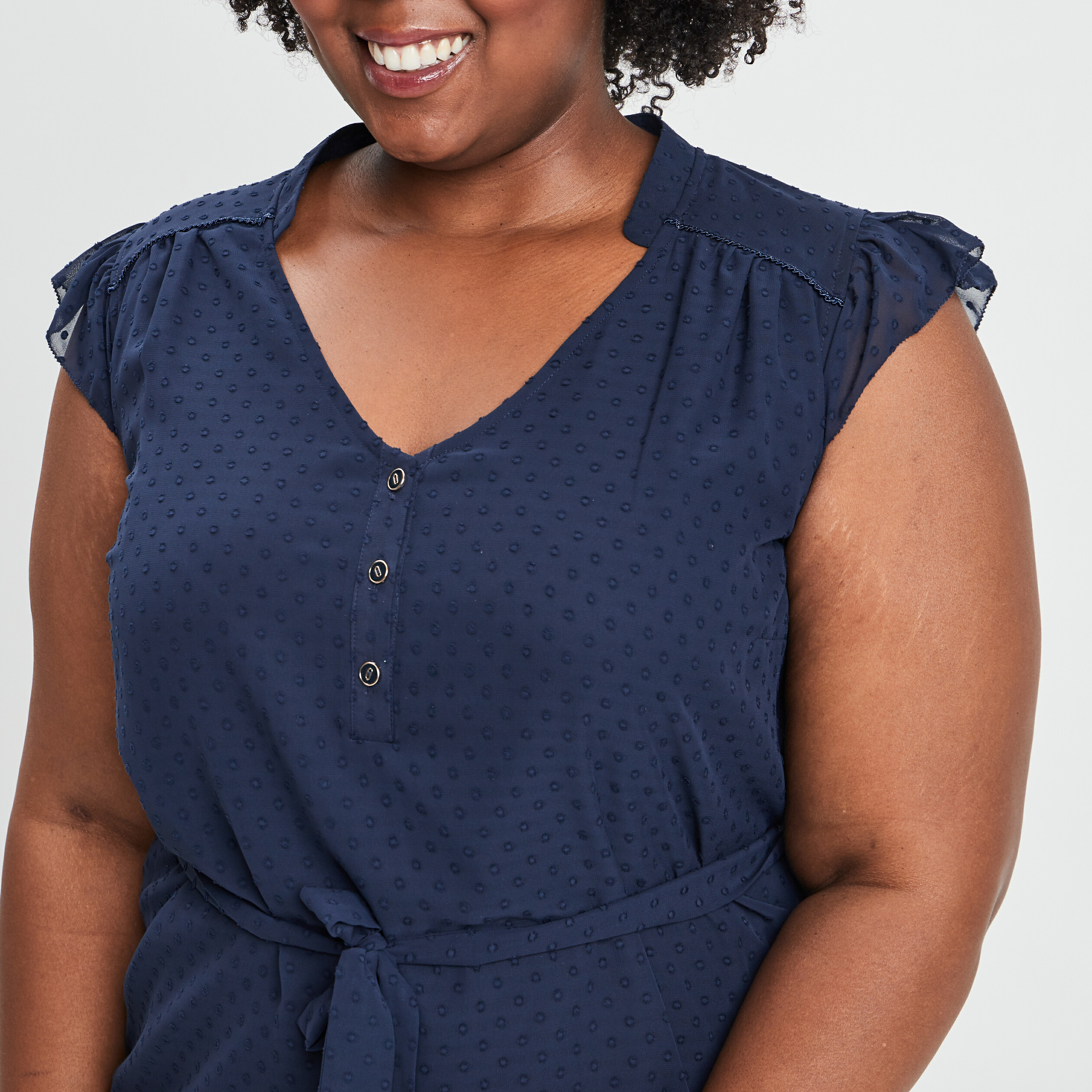 Robe droite sans manches bleu marine femme grande taille | La Halle